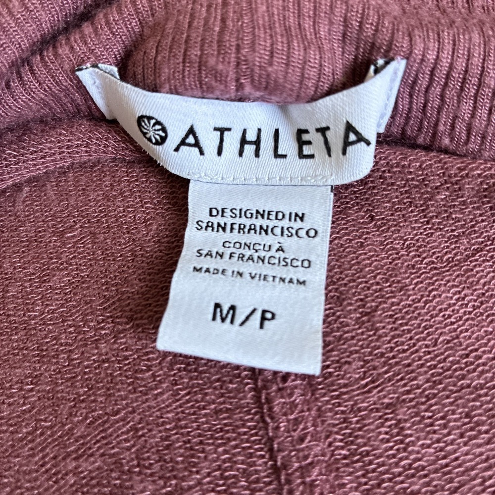 Athleta Pranayama Restore Wrap Cardigan‎ Thumbholes Pockets Victorian Berry M - Picture 7 of 11
